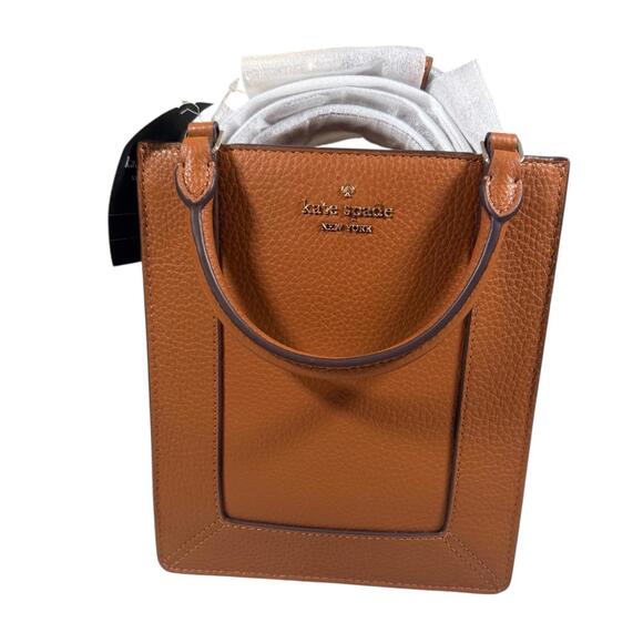 NWT  Kate Spade New York Lena Mini Tote Warmer Ginger Pebbled Leather Crossbody - Picture 4 of 9